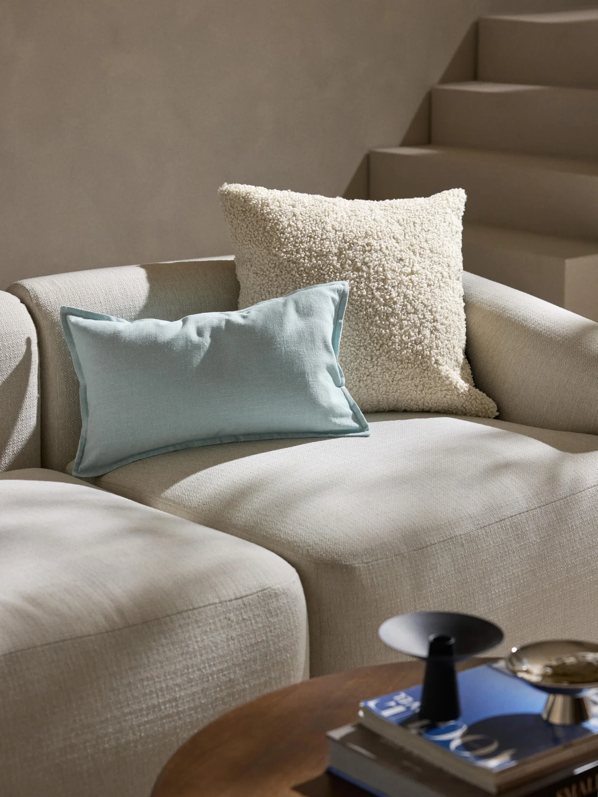 Teddy-Kissen Dotty Cremeweiß